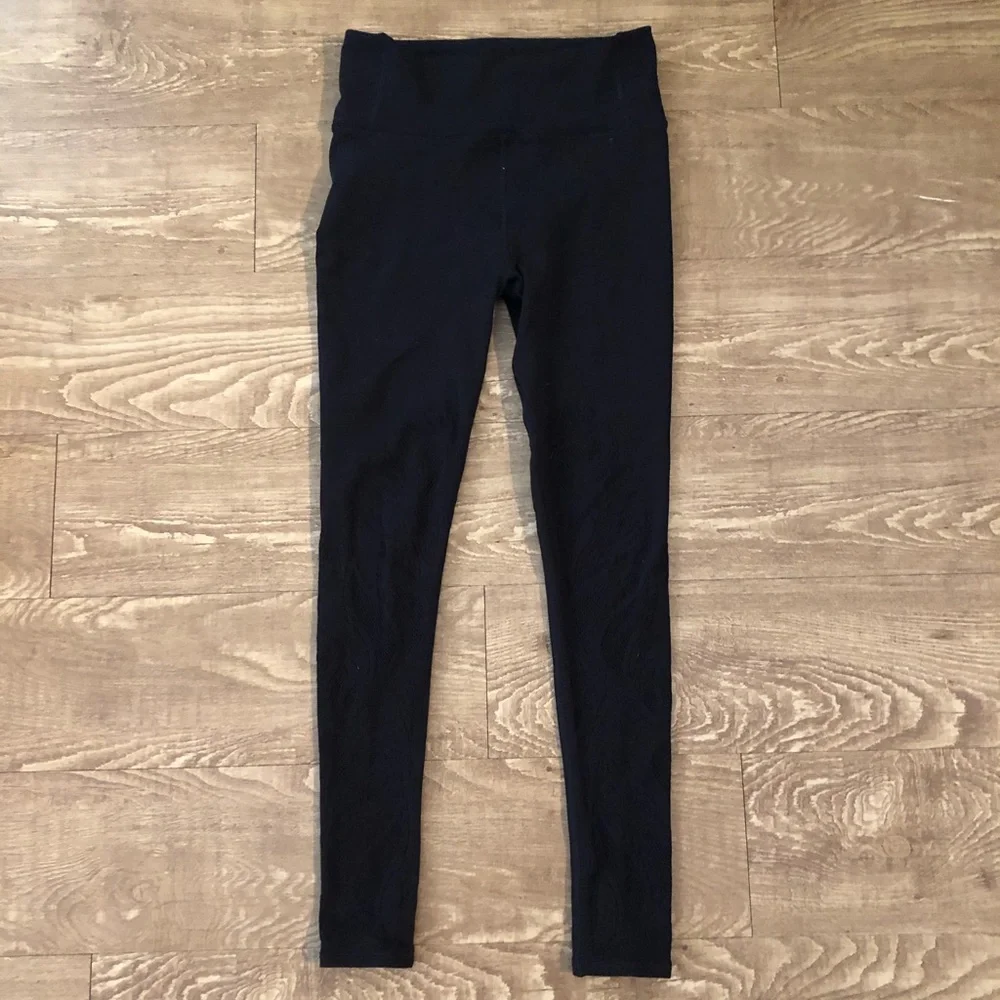 lululemon athletica Black High-Rise Leggings with Laser-Cut Lace Panels